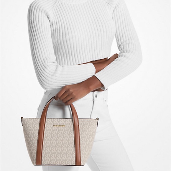 Michael Kors, Pratt, small signature logo tote bag, vanilla color - Picture 3 of 6